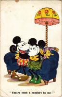 1939 "You're such a comfort to me!" Mickey Mouse and Minnie Mouse. Walter E. Disney A. R. Co. i. B. 1782. (EB)