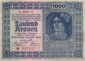 Ausztria / Osztrák-Magyar Bank 1922. 1000K (2x) T:I-