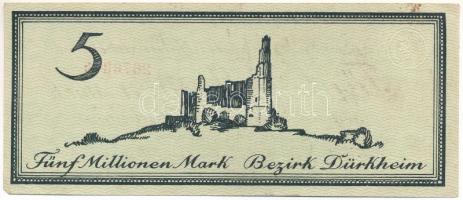 Németország / Weimari Köztársaság / Bad Dürkheim 1923. 5.000.000M szükségpénz T:F szép papír, folt
...