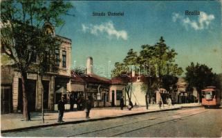 Braila, Strada Victoriei / street, tram (fl)