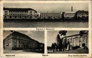 1939 Ungvár, Uzshorod, Uzhhorod, Uzhgorod, Uzhorod; Ung részlet a Parlamenttel, Nemzeti bank, Görögkatolikus püspökség / Uzh riverside with parlaiment, National Bank, Greek Catholic episcopate (EB)