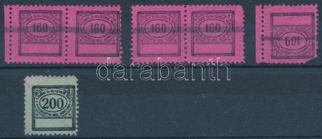 cca 1910 6 db Villamos és Helyiérdekű Vasúti Alkalmazottak Országos Szövetsége tagdíjbélyeg