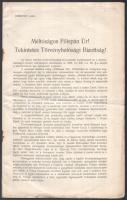 1917 Thuróczy Károly, Nyitra vármegye alispánjának jelentése 1916. második félévnek közérdekű eseményeiről, változásairól. (A vármegye pénzügyei, közbiztonsága, közegészségügye, stb.) Nyitra, Huszár István-ny., 24 p. Tűzött papírkötés, kissé foltos, néhány szamárfüles lappal.