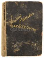 Vizvári Mariska szakácskönyve. 1000 recept. Új, bővített kiadás. Bp.,(1944). Rozsnyai Károly, (Székesfehérvár, Vörösmarty-ny.), 460+3 p. Kiadói félvászon-kötés, kopott borítóval, sérült kötéssel, kijáró lapokkal (327-330), sérült kötéssel, laza lapokkal.