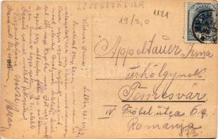 1921 Letkés, Fő utca, Római katolikus iskola és templom. Art Nouveau (EB)