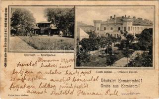 1903 Komárom, Komárno; Tiszti kaszinó, Sportkert, teniszpálya. Czike D. kiadása / officers' casino, sport garden, tennis court (EB)