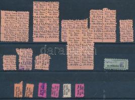 cca 1940-1945 Városi temetkezési biztosítási egylet 66 db 80 f - 200 pengőig tagsági bélyeg összefüggésekben