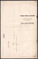 1912 Baross Jusztin, Trencsén vármegye alispánjának jelentése az 1912. május 1-től szeptember hó vég...