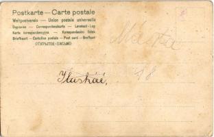 Karácsonyi üdvözlet / Christmas greeting art postcard with Saint Nicholas and toys. litho (EK)