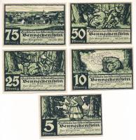 Németország / Weimari Köztársaság / Benneckenstein 1921. 5pf-75pf szükségpénz (5xklf) T:UNC,AU Germany / Weimar Republic / Benneckenstein 1921. 5 Pfennig - 75 Pfennig necessity note / notgeld (5xdiff) C:UNC,AU