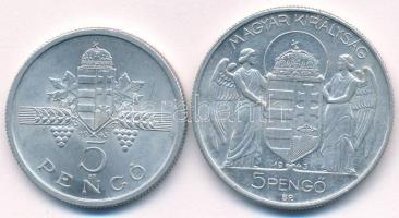 1943. 5P Al "Horthy Miklós születésének 75. évfordulójára" + 1945. 5P Al "Parlament&q...