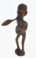 Vadász figura figuratív afrikai keményfa faragás 21 cm