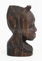 Fej figura figuratív afrikai keményfa faragás 14 cm