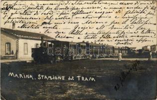 1906 Marina di Pisa, Stazione del Tram / tramway station, train. photo + "FIRENZE FERROVIA" (EK)