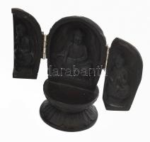 Elefánt műgyanta szobor 14 cm + talapzat + kinyitható házi oltár. 14x12 cm