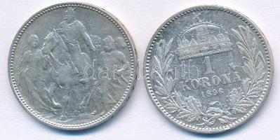 1896KB 1K Ag "Ferenc József" + 1K Ag "Millennium" T:VF 
Adamo K5, K5.2