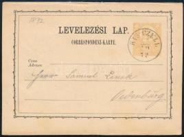 1872 2kr díjjegyes levelezőlap "KIS-CZELL" - Oedenburg