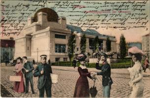 1903 Wien, Vienna, Bécs; Ausstellungsgebäude der Secession. Lederer & Popper montage (EK)
