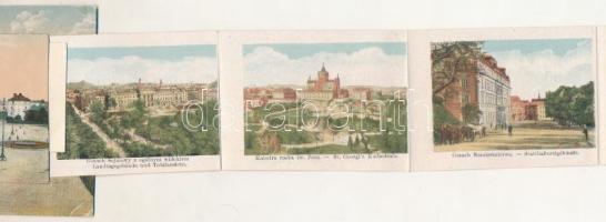 Lviv, Lwów, Lemberg; Dworzec / Bahnhof / railway station, tram. leporellocard with 8 pictures (Rb)