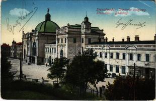 1916 Ivano-Frankivsk, Stanislawów, Stanislau; Dworzec kolejowy / Bahnhof / railway station (EK)