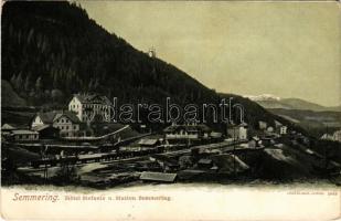 Semmering, Hotel Stefanie und Station / railway station, train (fl)