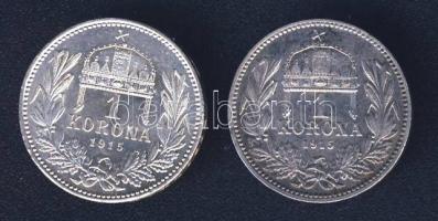 1915. 1K Ag (2x) egyiken hiányos peremiratbetű T:1,2