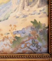 Szőcsné Szilágyi Piroska (1889-1931): Hűvösvölgyi részlet. Akvarell, papír. Jelezve jobbra lent. Hát...