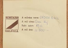 Gádor Emil (1911-1998): Őszi táj. Olaj, farost, jelezve balra lent. Fakeretben, 30×39,5 cm