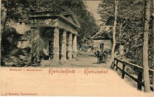 1902 Herkulesfürdő, Baile Herculane; Károly kút. R. Krizsány kiadása / Karlsbrunnen / well (fl)