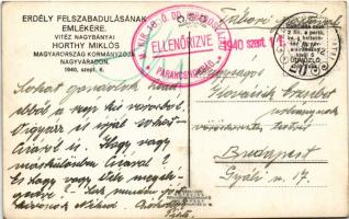 1940 Nagyvárad, Oradea; bevonulás, Horthy Miklós / entry of the Hungarian troops, Regent Horthy + &q...