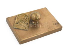 1905 Isonzo-Armee díszítéssel töltényhüvelyből készült bronz levélnehezék, 10x7 cm