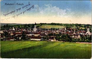 1916 Pinkafő, Pinkafeld; látkép, templom. Karl Strobl kiadása / general view with church (EK)