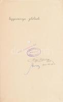 1901 Egyezményes jelölések, Kir. József Műegyetem Geodéziai Tanszéke, lyukasztással, kihajtva: 83,5x...