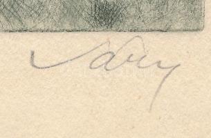 Váry jelzéssel: Tabán, Cipő utcai részlet. Rézkarc, papír, 17,5x23 cm