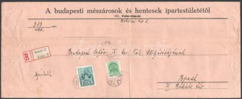 1940 Nagy méretű 4. súlyfokozatú ajánlott helyi levél "BUDAPEST". A nagy méretű levelek ritkán maradtak meg!