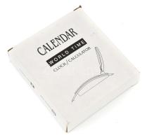 Elektronikus naptár és óra MÁV felirattal, eredeti dobozában 14x14 cm