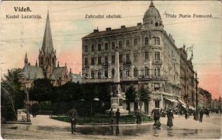 Wien, Vienna, Bécs, Víden VII. Kostel Lazaristu, Zahradní obelisk, Trída Marie Pomocné / Neubau, Lazaristenkirche, M. Kluc Cafe Westend / church, square (EB)