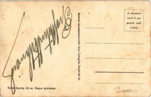 Fiume, Rijeka; Strohschneider Artúr testnevelés tanár kötéltáncos a város felett a színházzal + aláí...