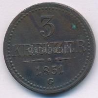 1851G 3kr Cu T:VF kis patina, ph.  Adamo M6