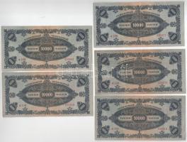 1946. 10.000MP (5x) sorszámkövetők "A 106 035816 - A 106 035820" T:F
Adamo P29