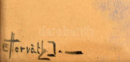 E. Horváth István (?-?), működött a XX. sz. első felében: Hazafelé. Akvarell, papír, jelzett. Dekora...