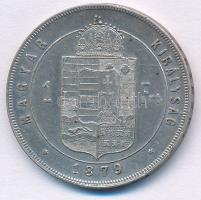 1879KB 1Ft Ag "Ferenc József / Középcímer" T:XF,VF Adamo M15