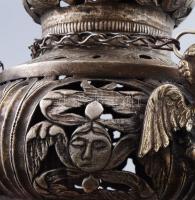 Ortodox tömjénfüstölő. Erdélyi szász, cca 17-18. sz., hiánnyal, pótlással, teljes m: 38 cm