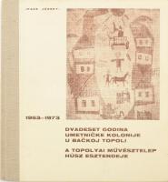 A topolyai művésztelep húsz esztendeje 1953-1973. Monográfia. Szerk.: Ipacs József. / Dvadeset godina umetnicke kolonije u backoj Topoli. 1953-1973. Monografija. Topolya, 1973, Topolyai Művésztelep Tanács. Magyar és szerbhorvát nyelven. Fekete-fehér képanyaggal illusztrált. Benne Wanyek Tivadar, Benes József és mások. Kiadói félvászon-kötés, lyukas címlappal. Megjelent 1200 példányban. De ez számozatlan példány.