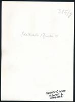 cca 1930-1940 Szendrő István (1908-2000): Alsóberecki népviselet (Gyöngyösbokréta mozgalom), a hátol...