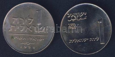 Izrael 1958-60. 1L (2x) "Hanukkah" klf motívummal T:1-/2+,2