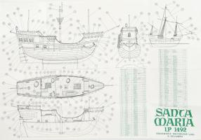 cca 1960 A Modellezés c. magazin 9 db száma valamint Santa Maria nagy méretű hajó modell tervrajza