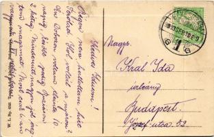 1913 Békéscsaba, Fő tér, Városháza, Szabó Albert üzlete, piac. W.L. Bp. 6521. Tevan Adolf kiadása (f...