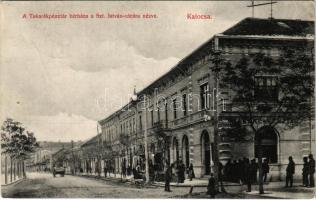 1915 Kalocsa, Takarékpénztár bérháza a Szent István utcára nézve. Jurcsó Antal kiadása