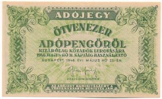 1946. 50.000AP sorszám-és vízjel nélkül T:UNC,AU  Adamo P50B